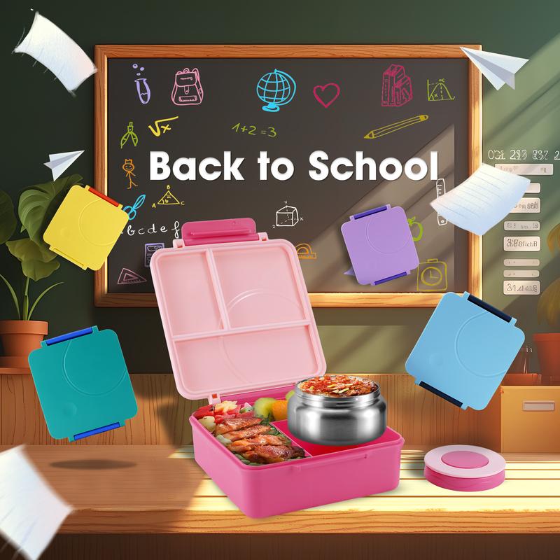 4-compartment Bento Lunch Box with Soup Cup