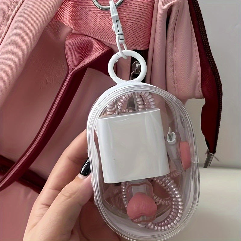 Transparent Mini Cable Organizer Boxes with Keychain