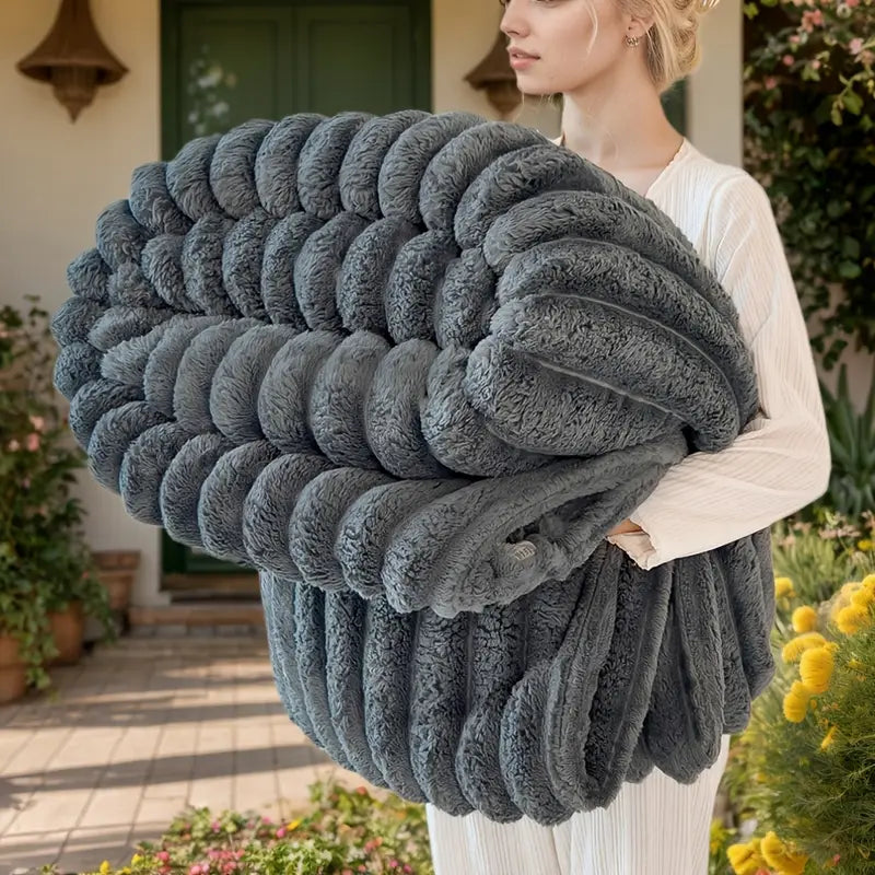 Ultra-Soft Faux Rabbit Fur Blanket