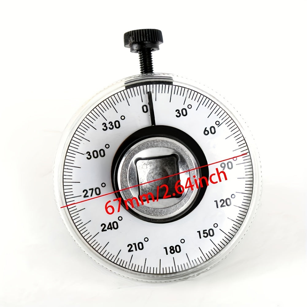 1/2 Inch Drive Torque Angle Gauge with Clear Dial & Long Handle
