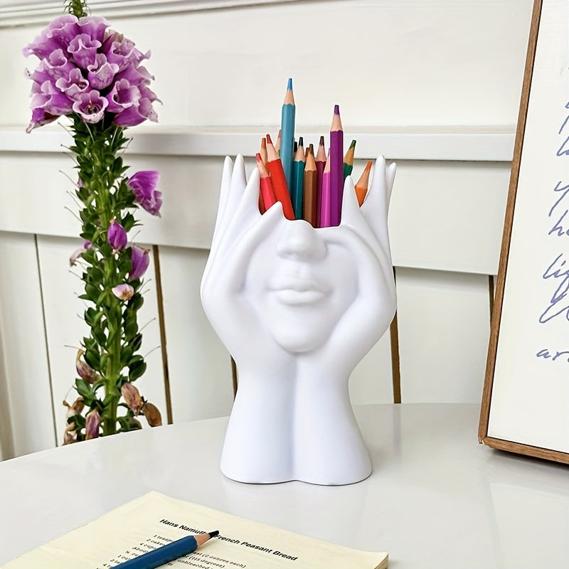 Unique creative human body art-shaped makeup brush holder and pen organizer
