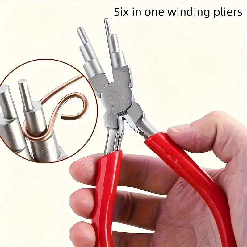 6-in-1 Jewelry Making Pliers Carbon Steel Looping Wrapping Pliers
