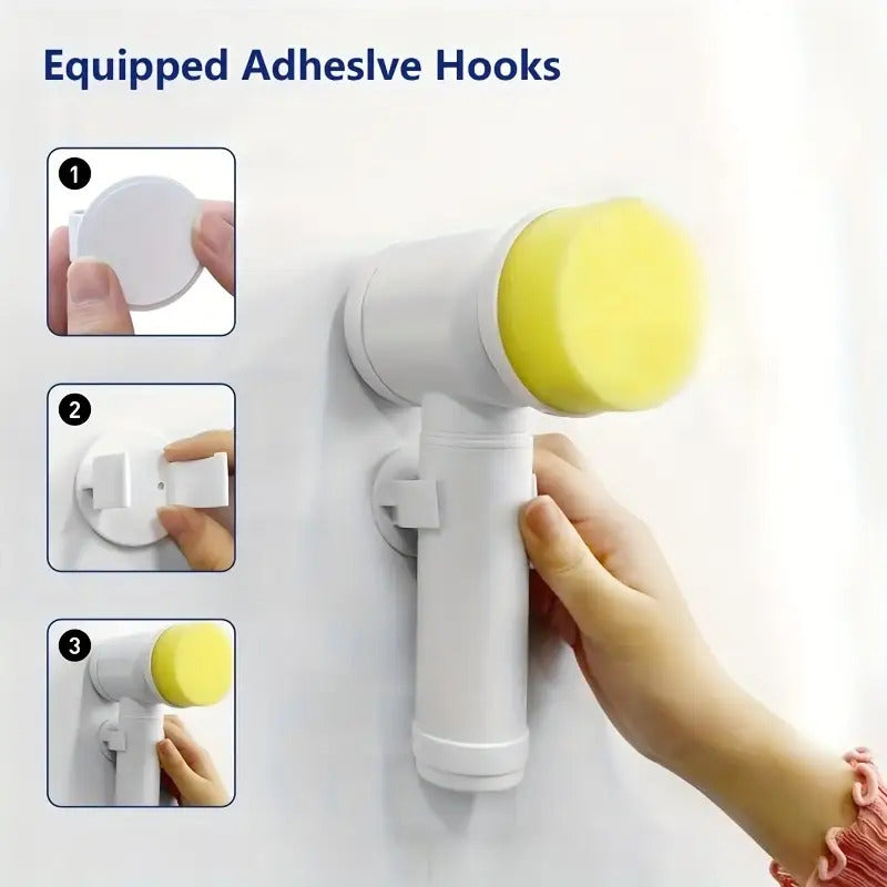 Electric Rotary Brush with 5 Replaceable Brush Heads