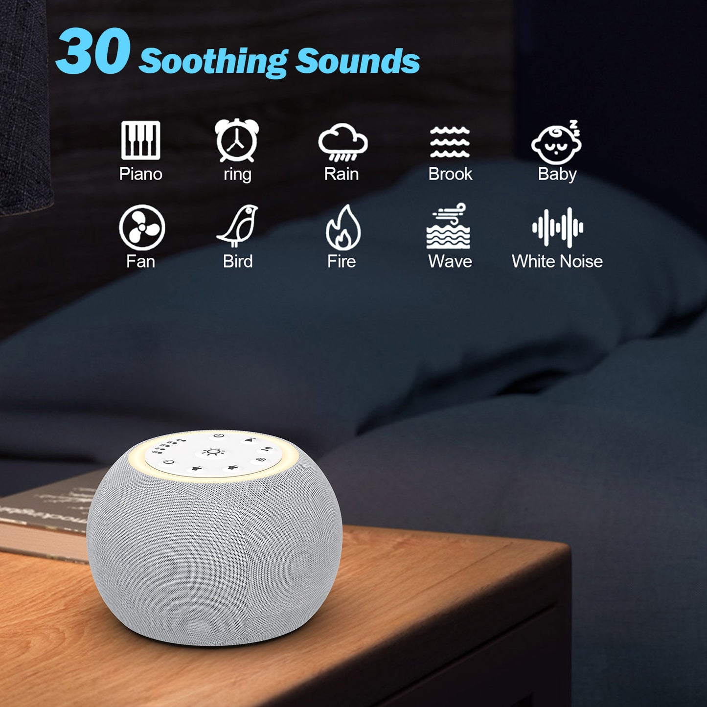 30 Non-Looping Sounds White Noise Machine