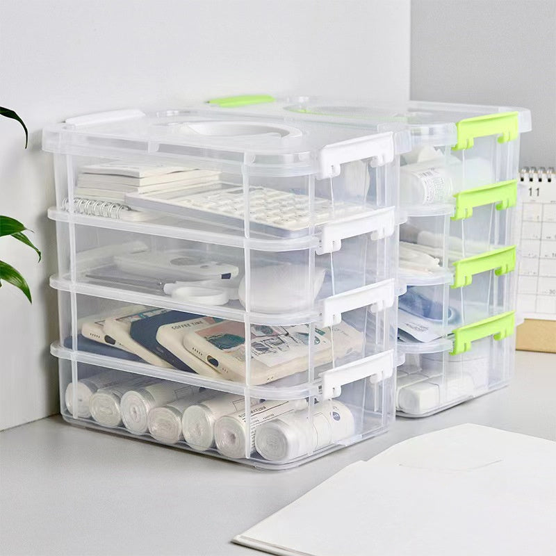 4-Layer Stackable Transparent Plastic Storage Box