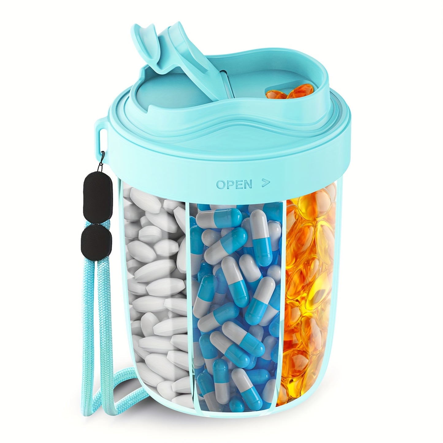 Large Pill Bottle Organizer, Supplement Organizer for Holding 6 Various Vitamins