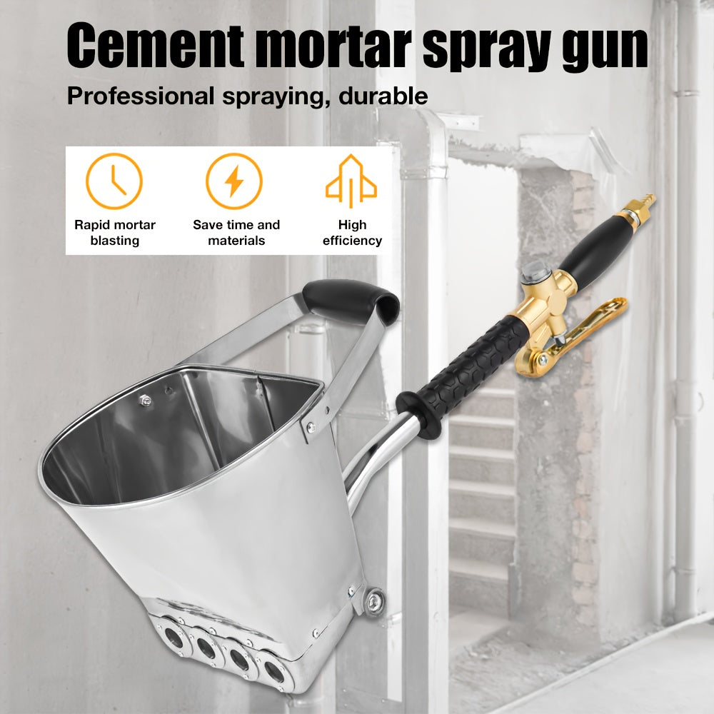 1 Set Professional 4-Hole Wall Cement Spray Gun