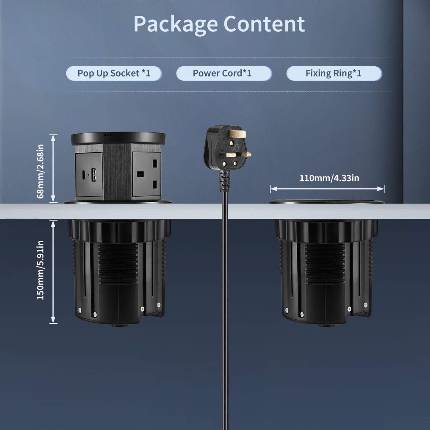 Automatic pop-up power socket