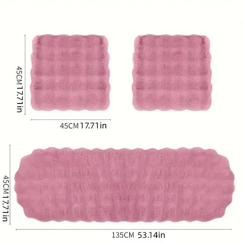 3-Piece Ultra-Soft Luxury Bubble Fleece Car Seat Covers Set