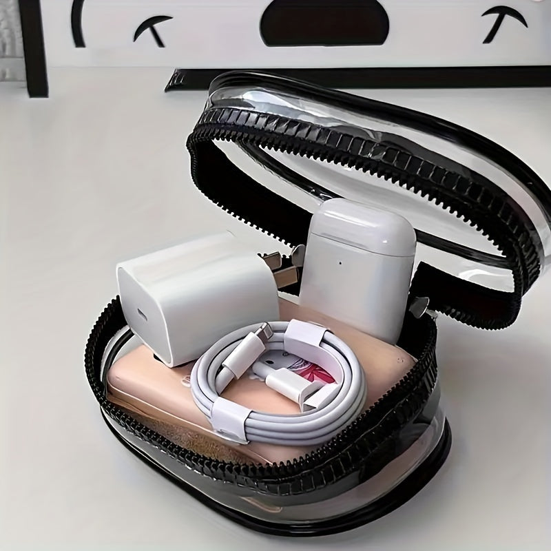 Transparent Mini Cable Organizer Boxes with Keychain