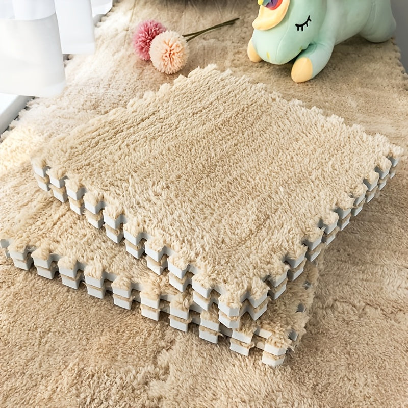 40pcs Bedroom Fleece Patchwork Mat