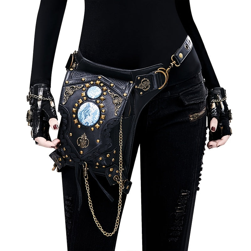 Trendy Steampunk Shoulder Crossbody Bag Chain Bag for Women And Men