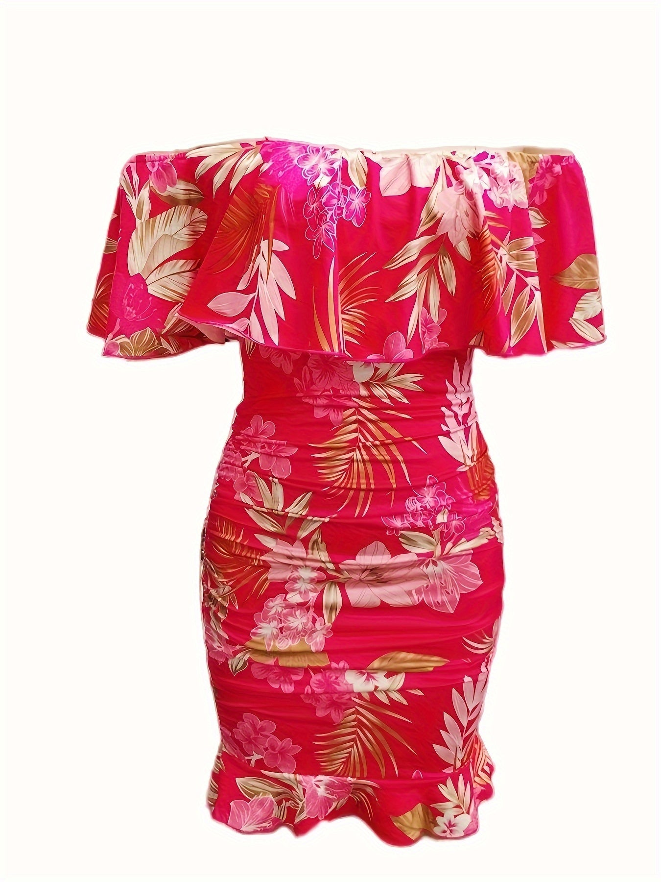 Floral Print Off Shoulder Dress