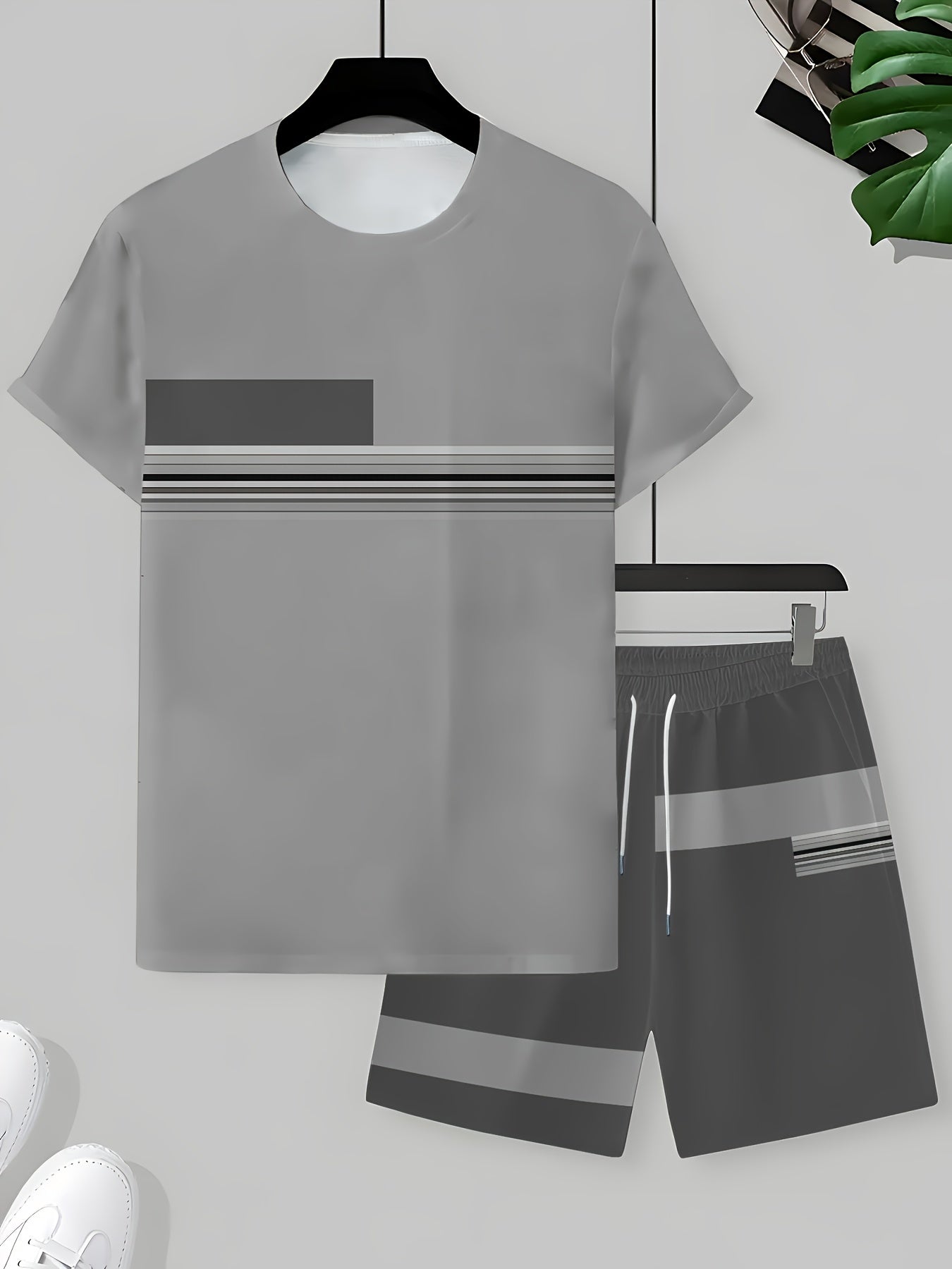 Men's Casual 3D Print T-Shirt & Shorts Set