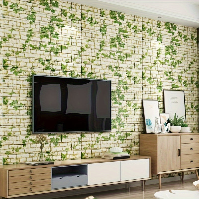2pcs 5mX70cm Large 3D Brick Wall Panel