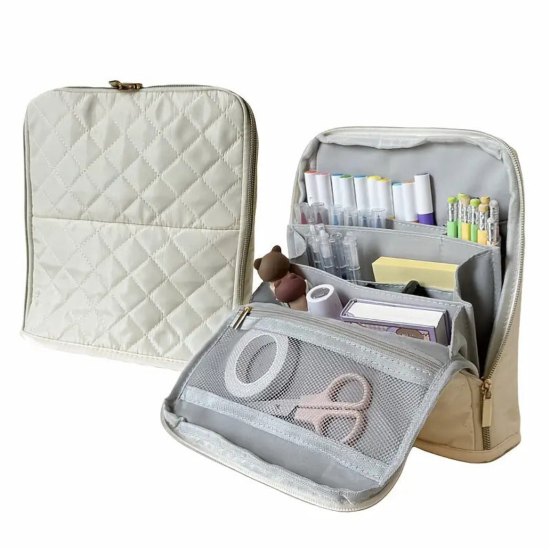 9 Compartments Large-capacity Zippered Pencil Case