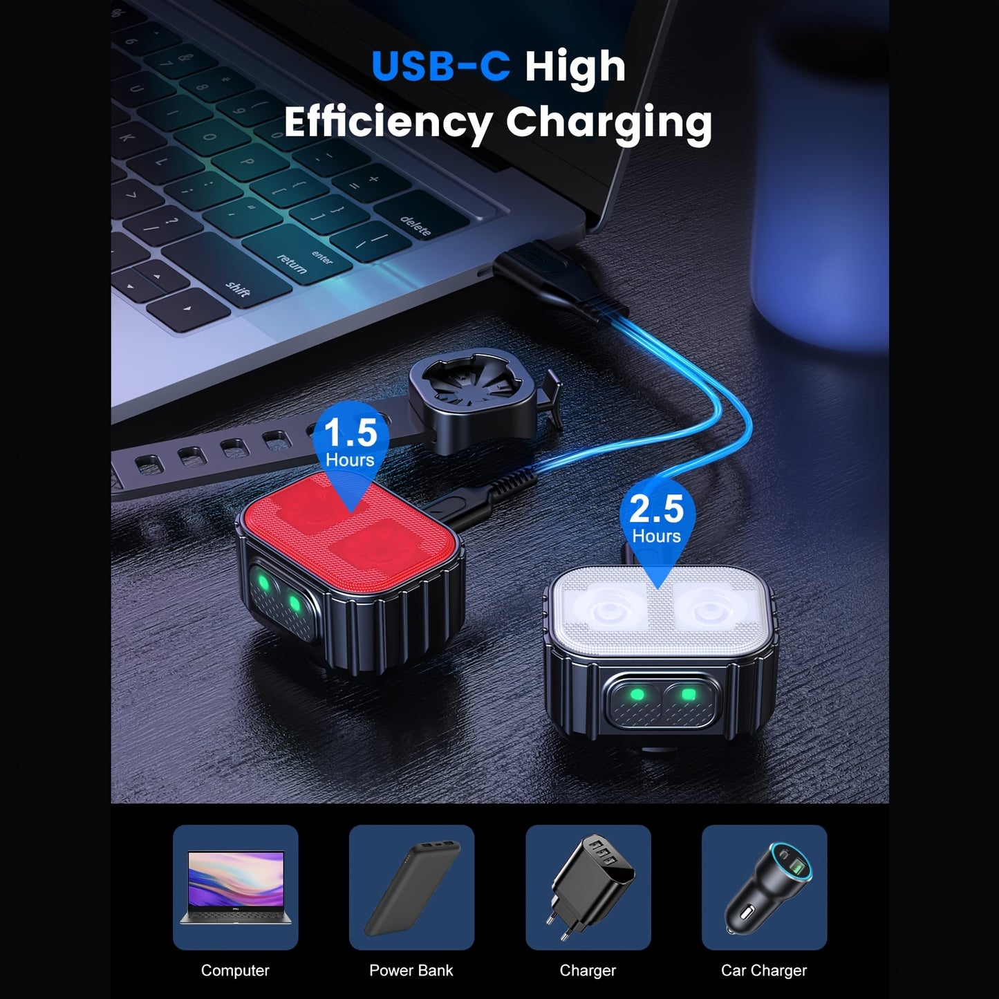 USB Rechargeable LED Bicycle Light