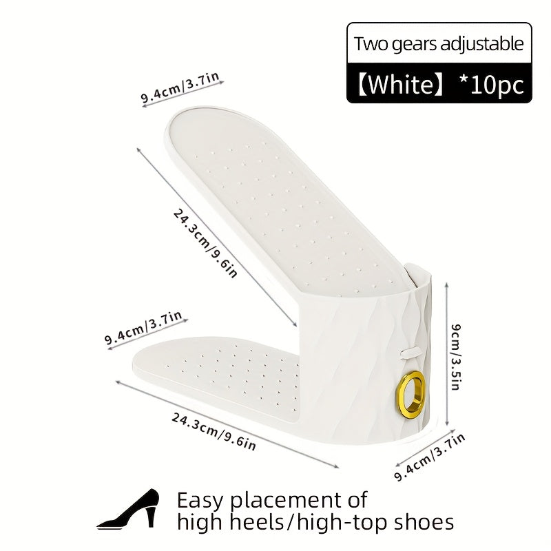 10-Pack Adjustable Plastic Shoe Racks