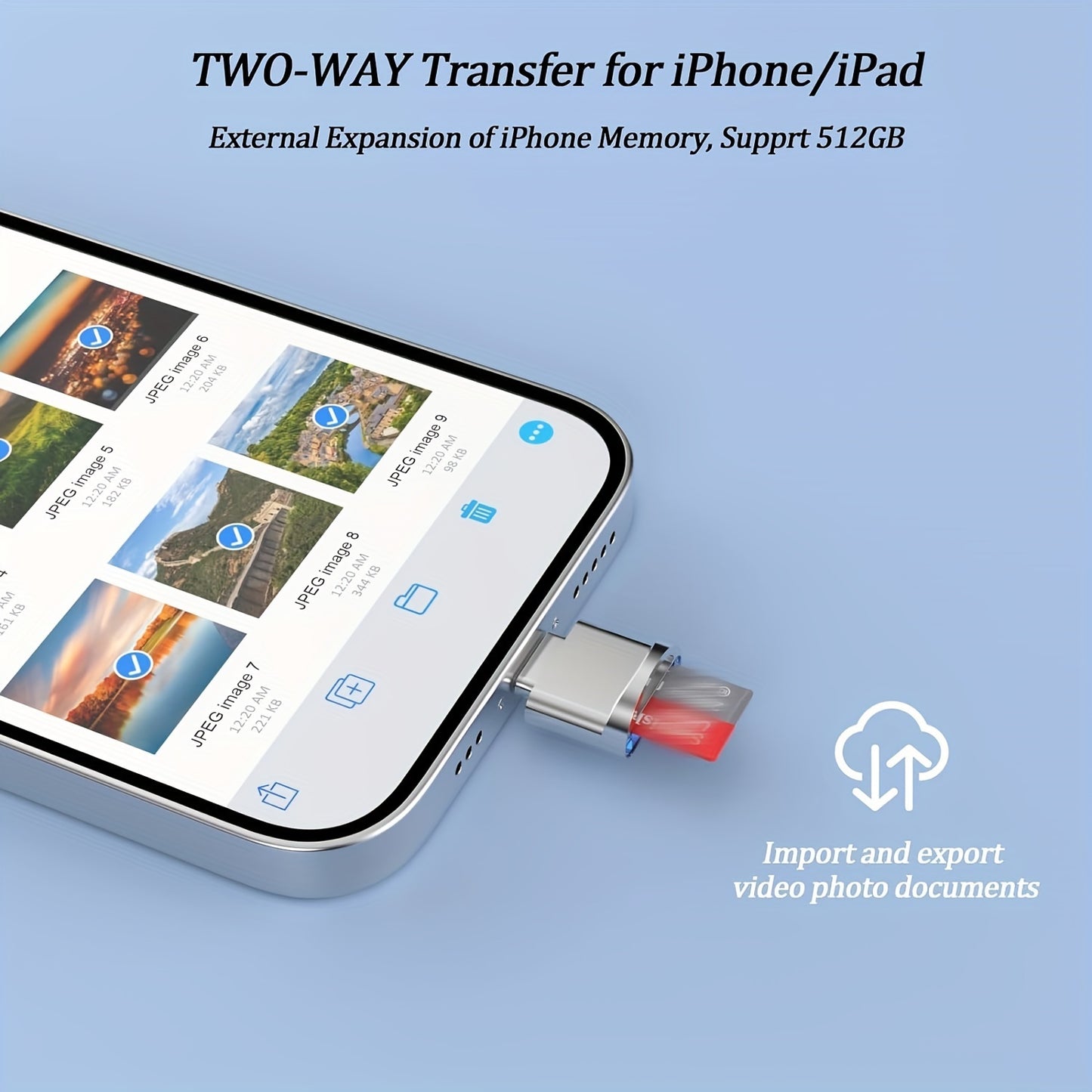 iPhone/IPad Micro SD Card Reader Converter