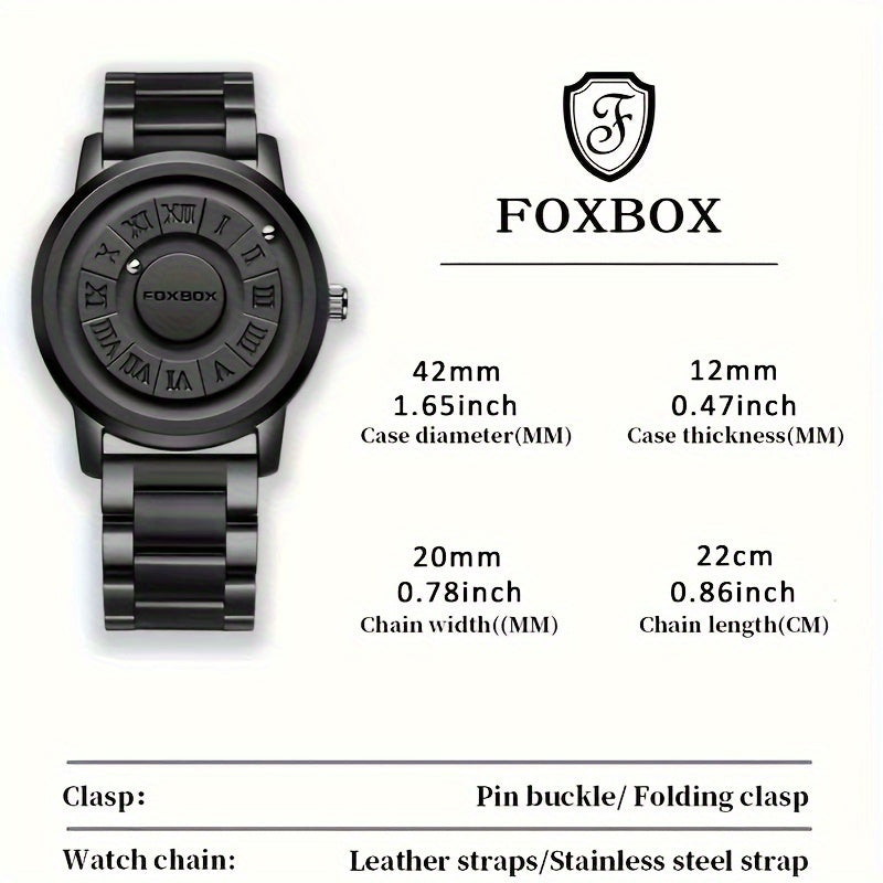 Fashion Men's Watch, Cool Dial Display Design WaterproofRotating Magnetic Bead Watch