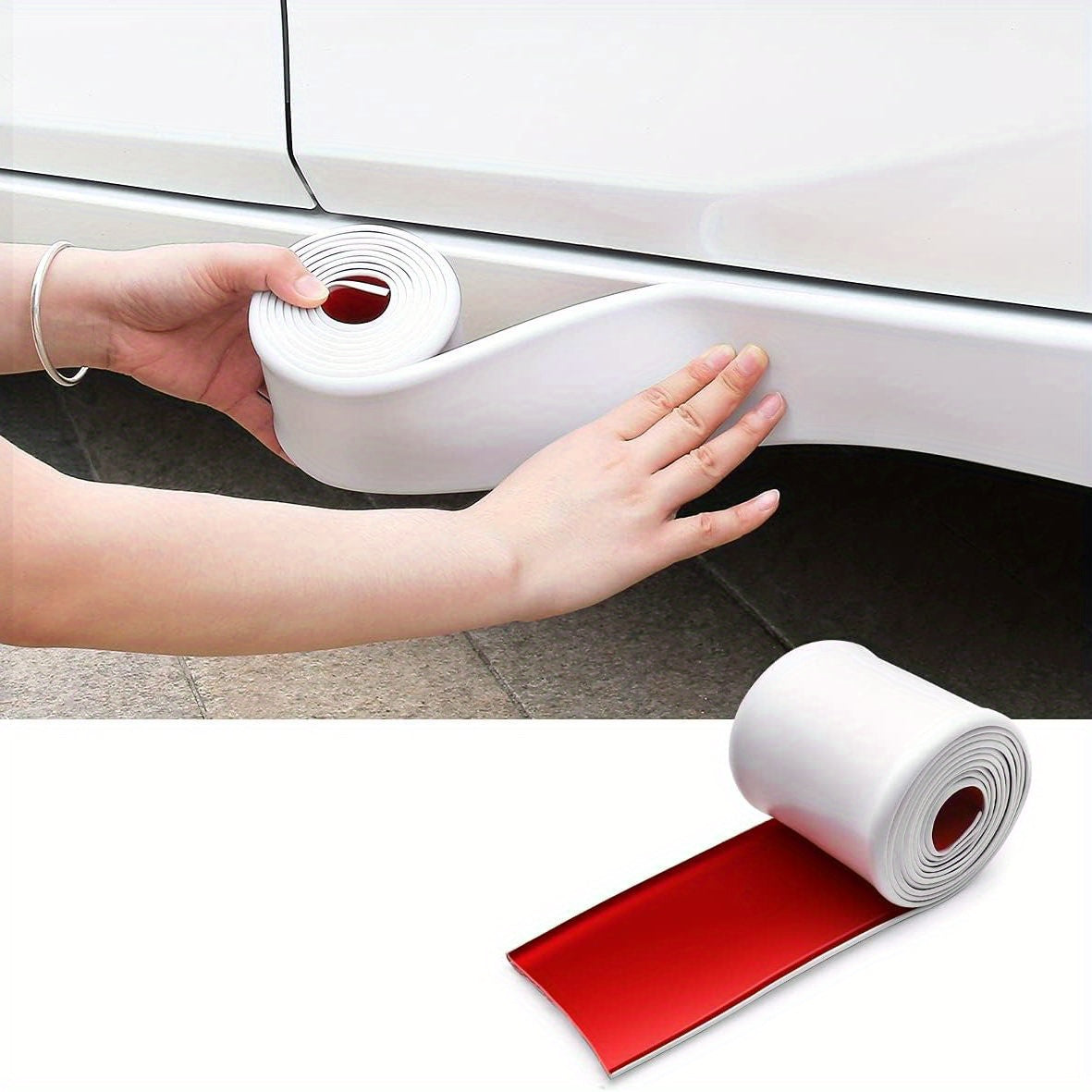 Universal Fit Rubber Car Side Guards - Anti-Scratch & Impact Protection