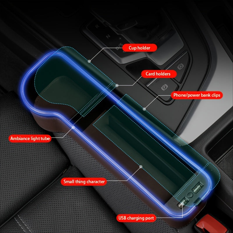 ABS Resin Car Seat Slot Storage Box with Mobile Phone Holder
