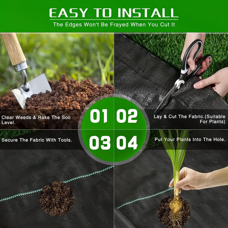 Heavy-Duty Weed Barrier Fabric - Durable Woven Landscape Mat