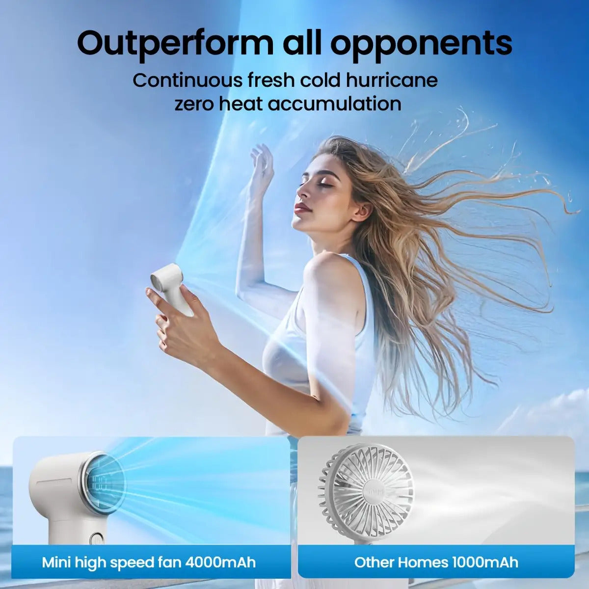 High-speed handheld super mini portable fan