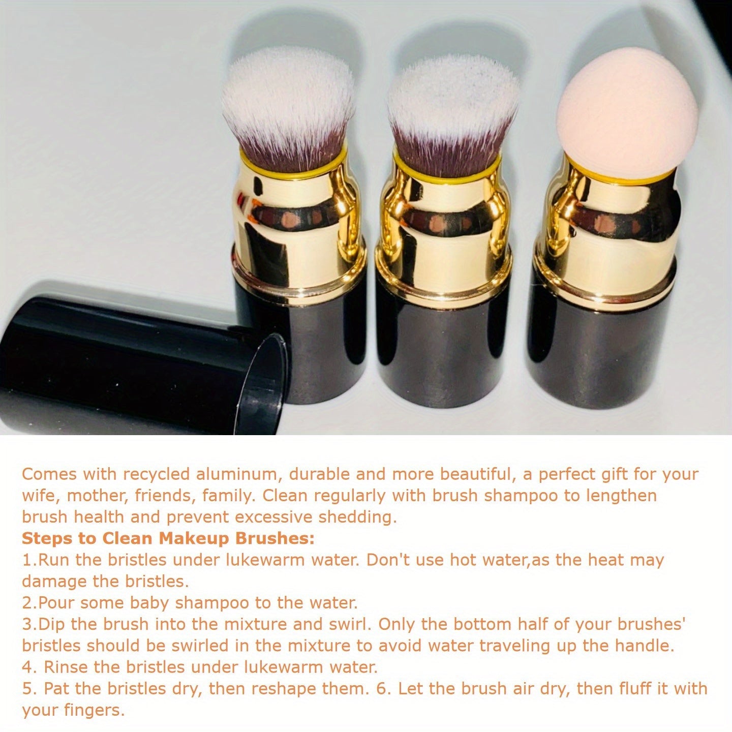 A Professional Three-In-One Makeup Brush Set