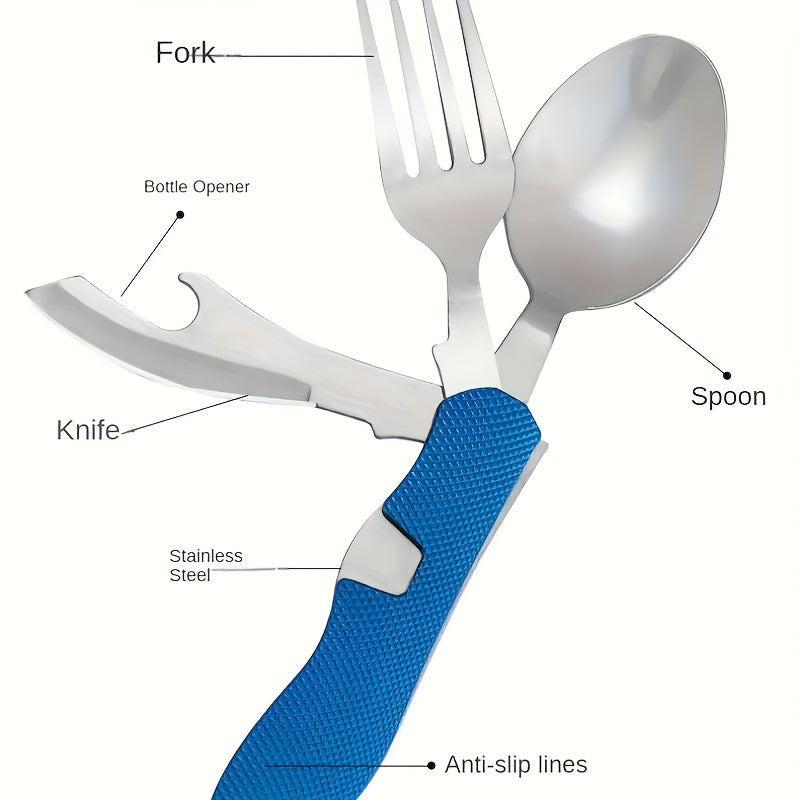 4pcs, Multifunctional Outdoor 4-in-1 Cutlery