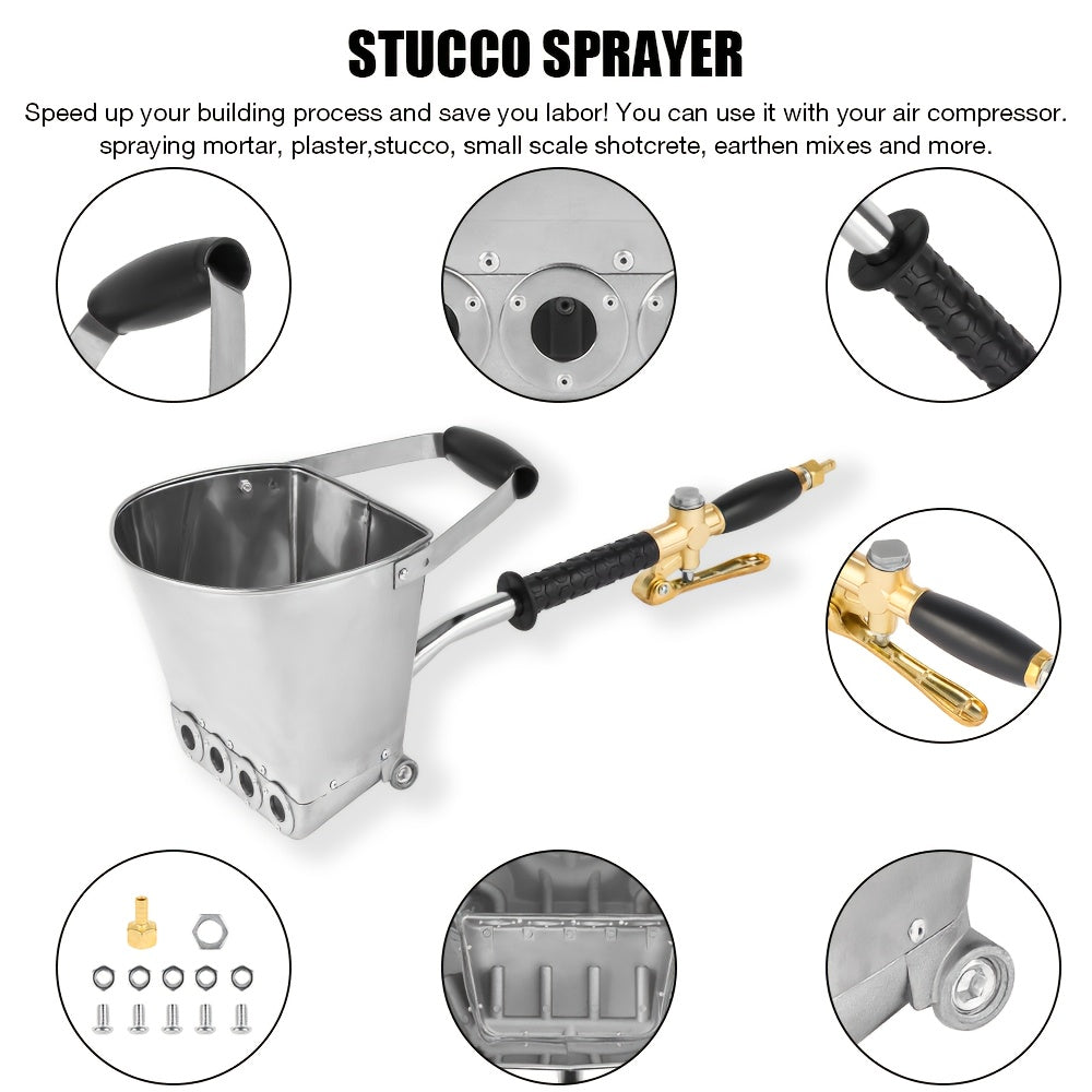 1 Set Professional 4-Hole Wall Cement Spray Gun
