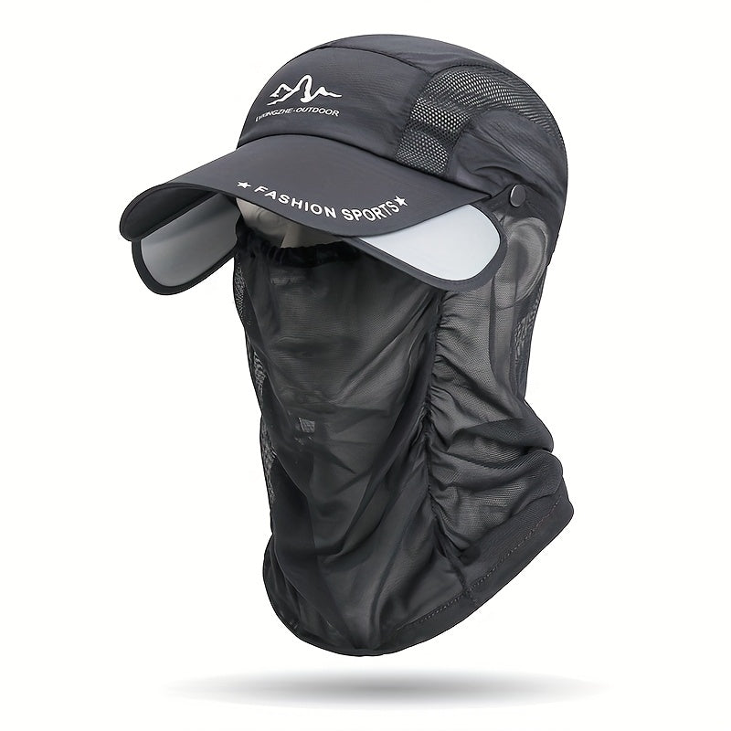 3pcs Men'S Adjustable Baseball Cap with Removable Neck Guard