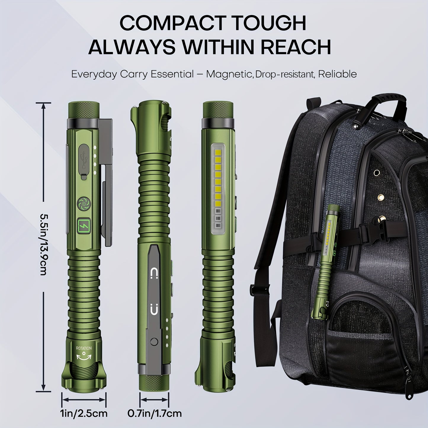 EDC Flashlight 600LM Rechargeable Pocket Flashlight