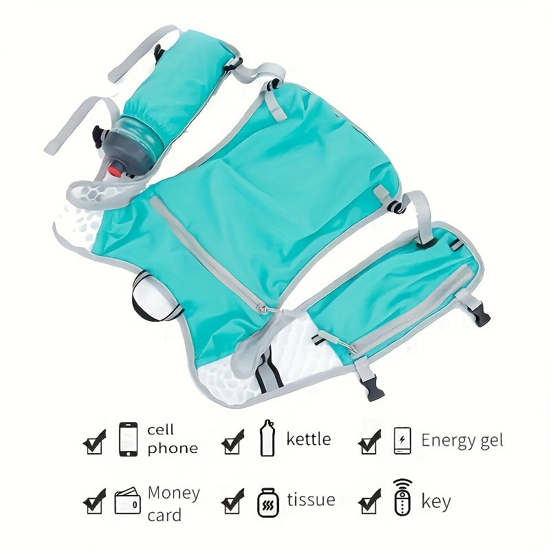 Unisex Lightweight Sports Vest with Phone and Water Bottle Pockets