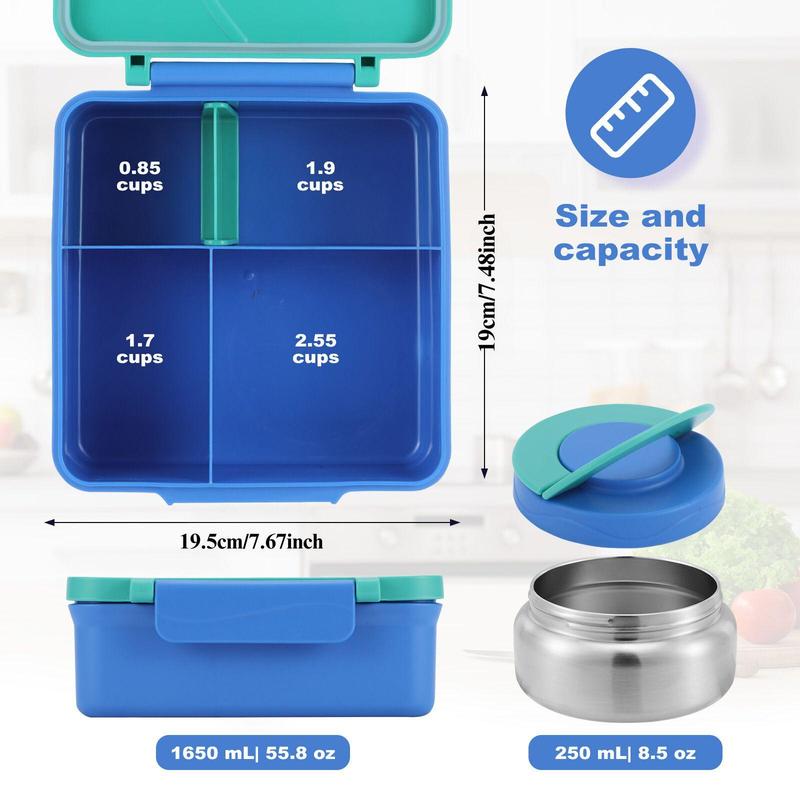 4-compartment Bento Lunch Box with Soup Cup