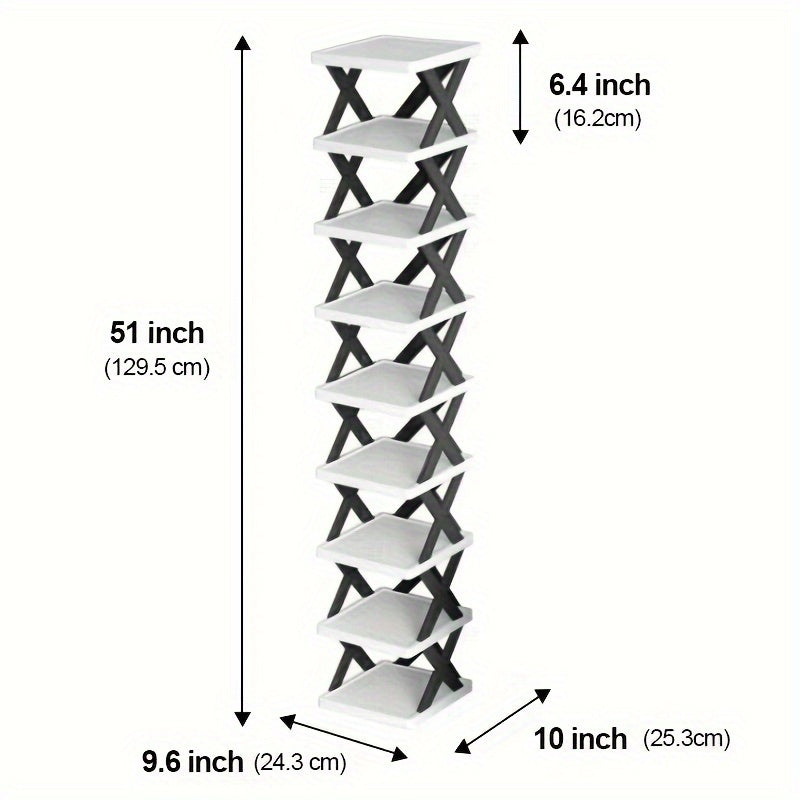 9 Tier Shoe Rack, Space-saving Vertical Shoe Rack