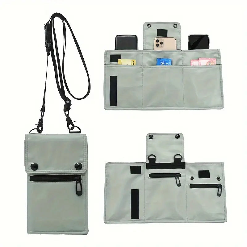 Versatile Nylon Crossbody Phone Bag with Passport Holder - Water-Resistant, Lightweight & Foldable