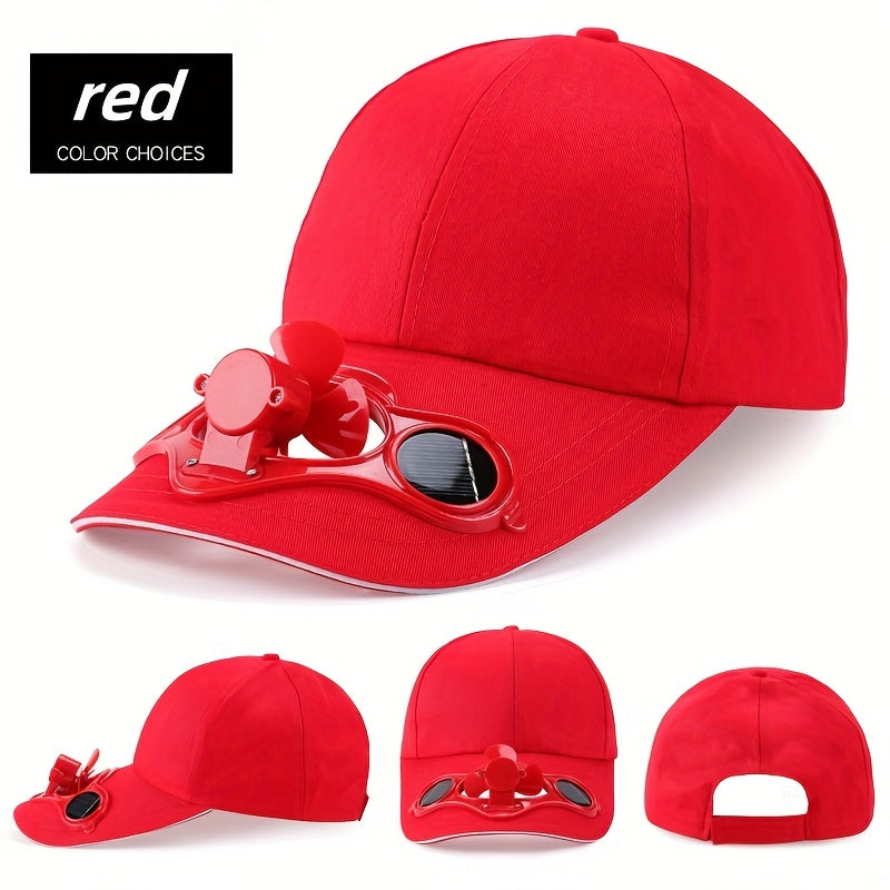 Solar-Powered Fan Baseball Cap with Adjustable Strap