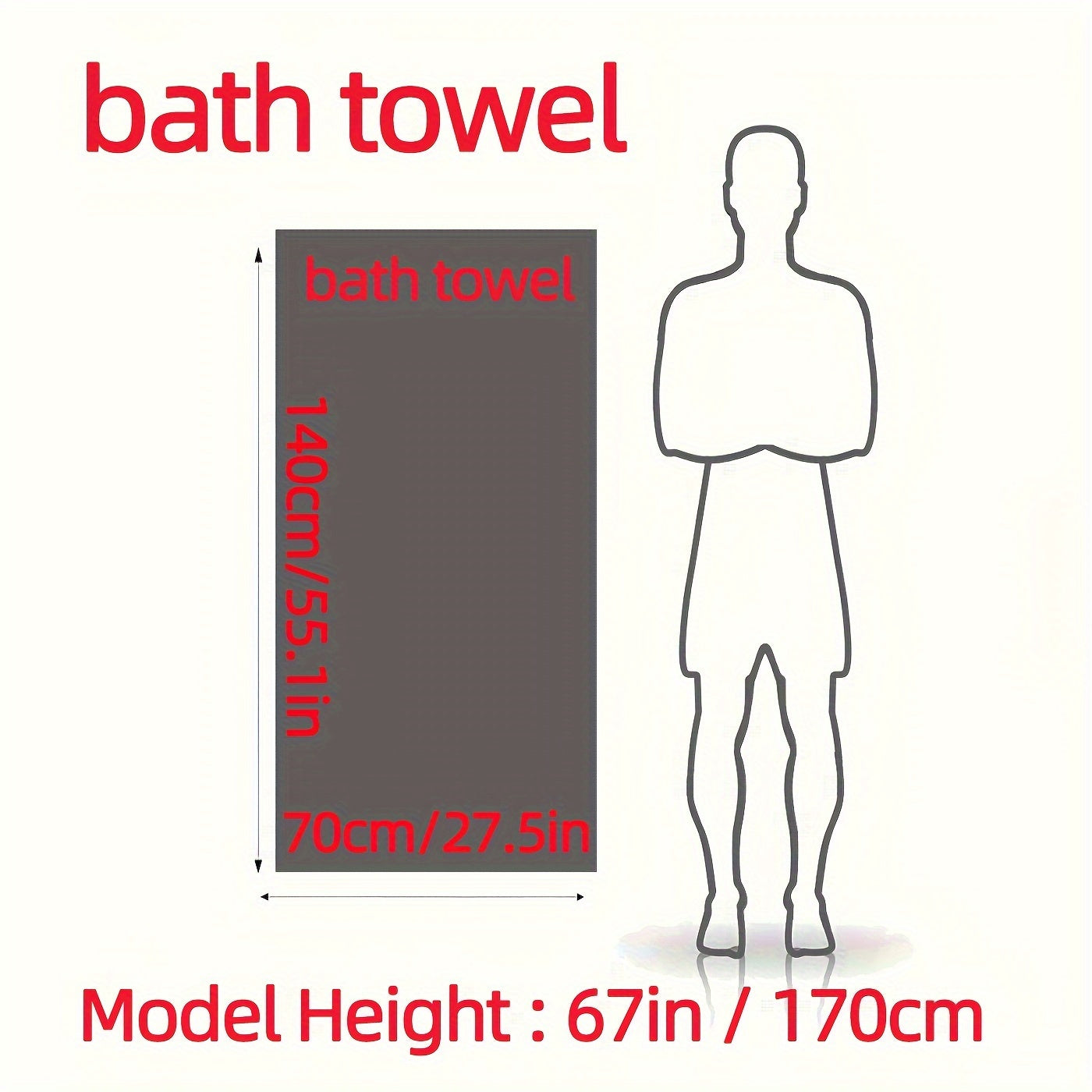 2pcs Bamboo Fiber Bath Towels