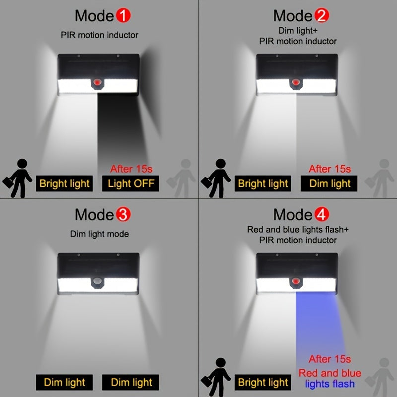 2pcs 190 LED Solar Motion Sensor Upgrading Wall Light