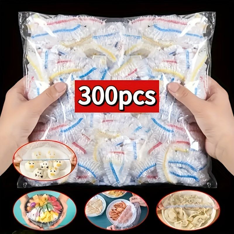 300pcs Plastic Stretchable Food Wrap, Elastic Cling Film