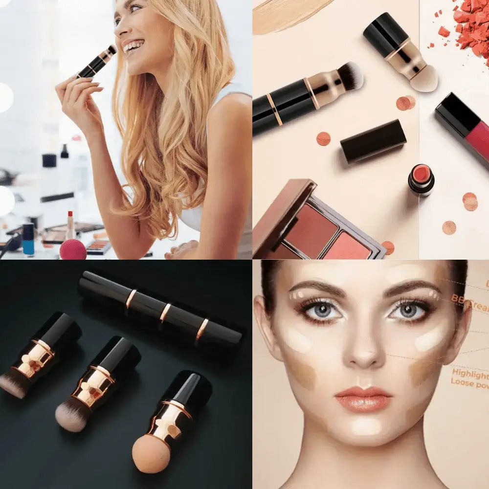 A Professional Three-In-One Makeup Brush Set