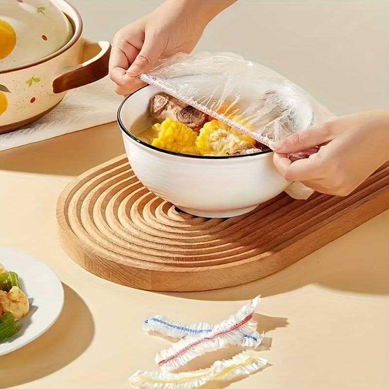 300pcs Plastic Stretchable Food Wrap, Elastic Cling Film