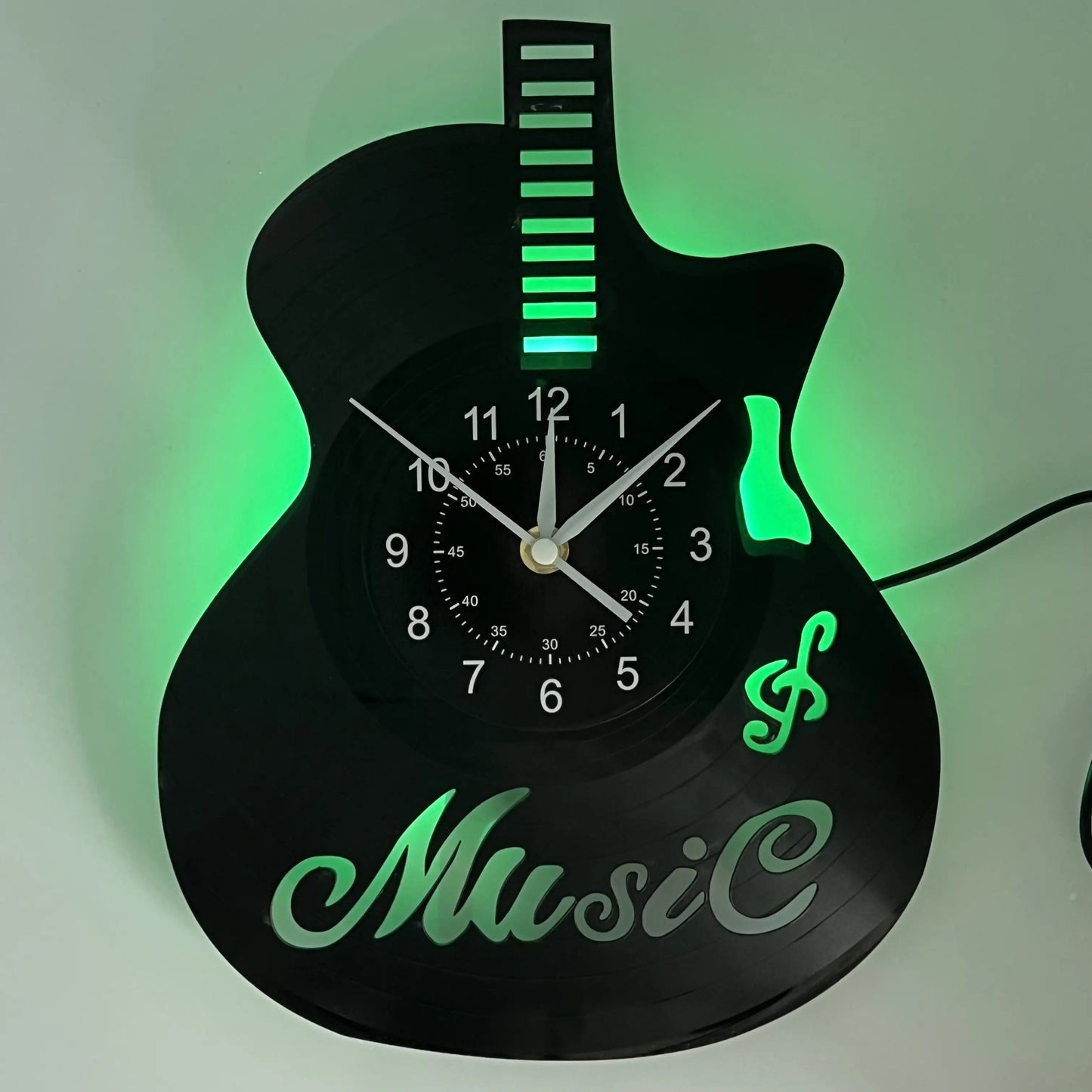 Unique Guitar Design Vinyl Record LED Wall Clock