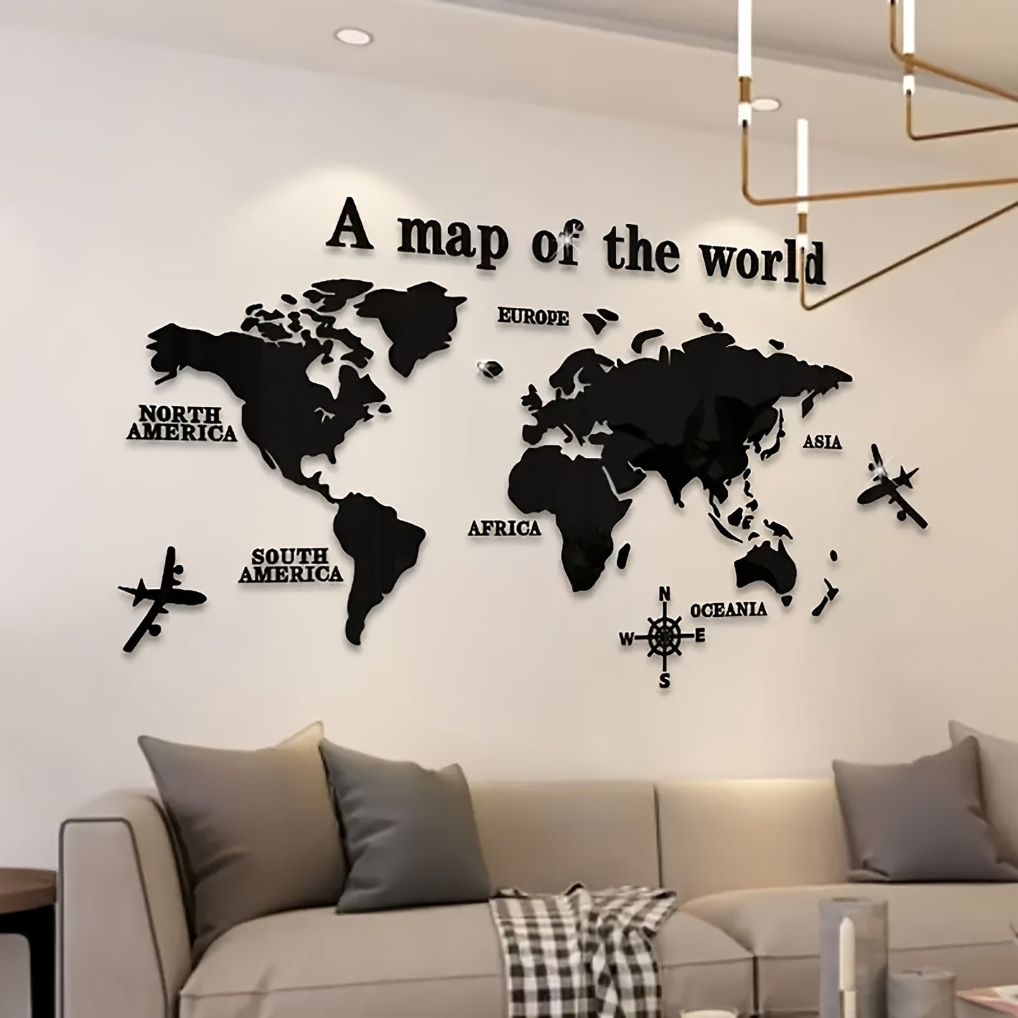 2025 New 3D World Map Wall Sticker