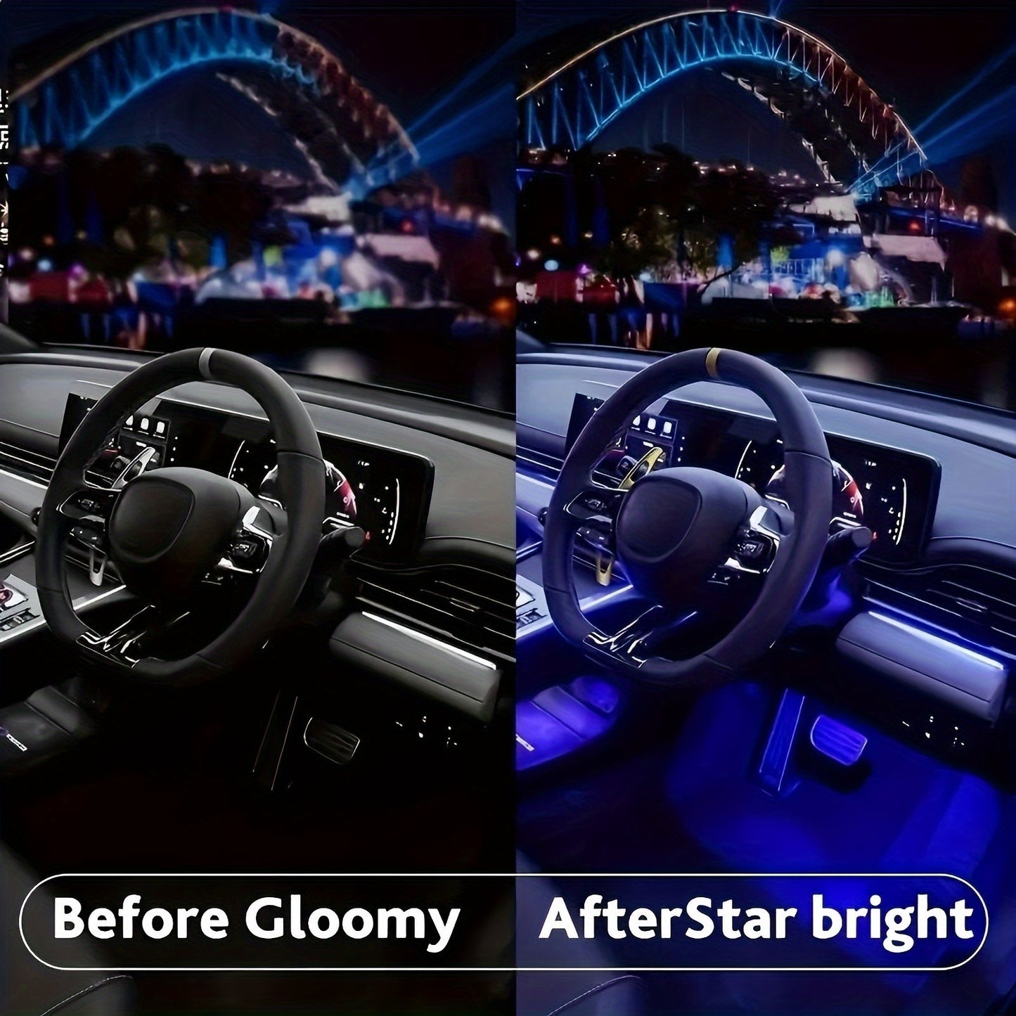 4pcs Car Interior Atmosphere Light