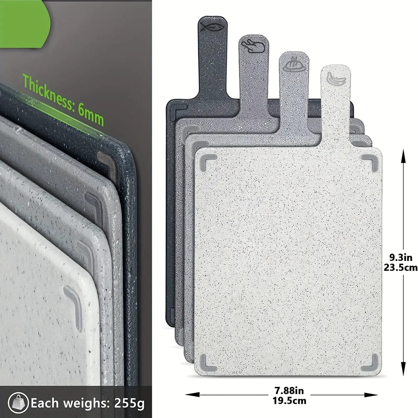 4-in-1 Durable Kitchen Cutting Board Set