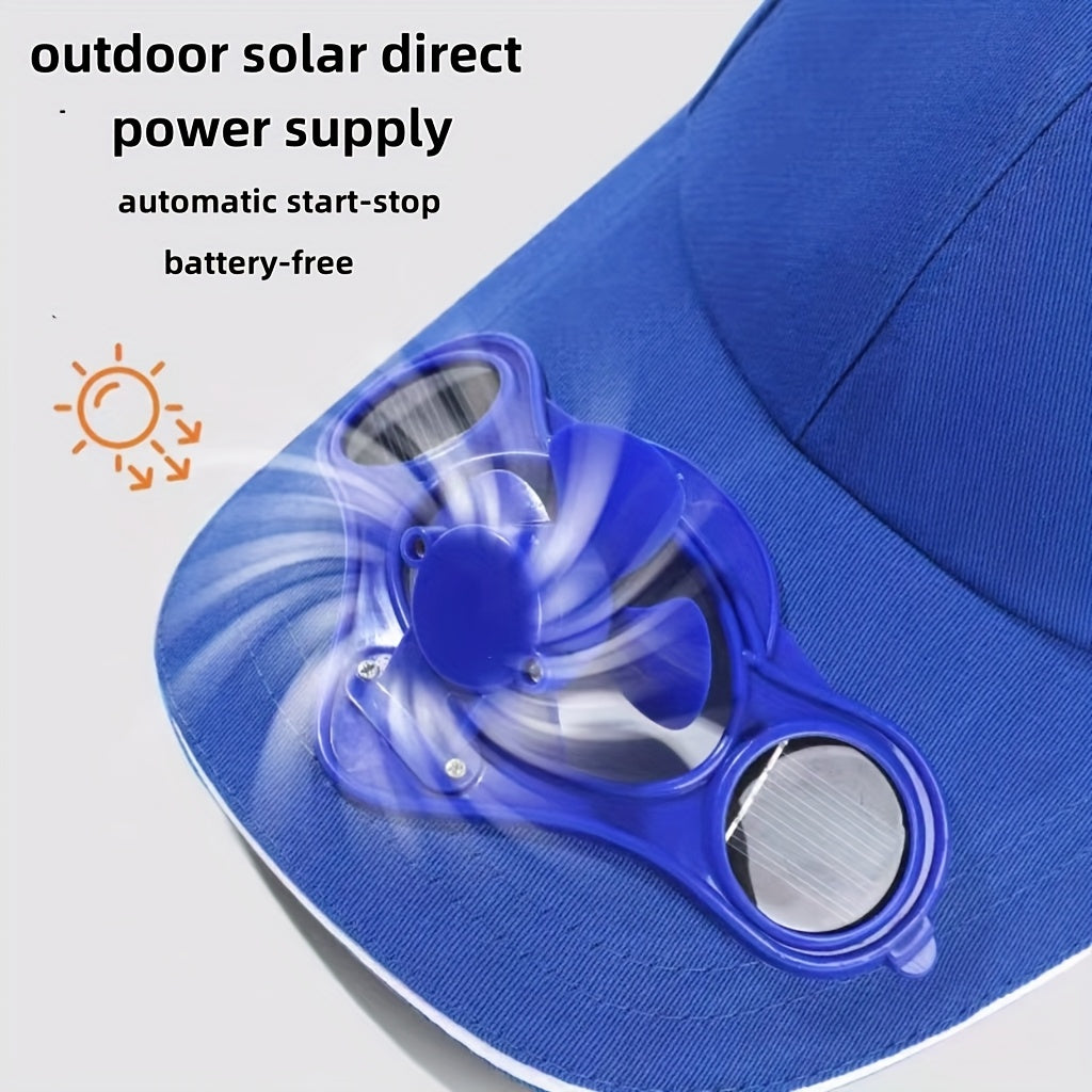 Solar-Powered Fan Baseball Cap with Adjustable Strap
