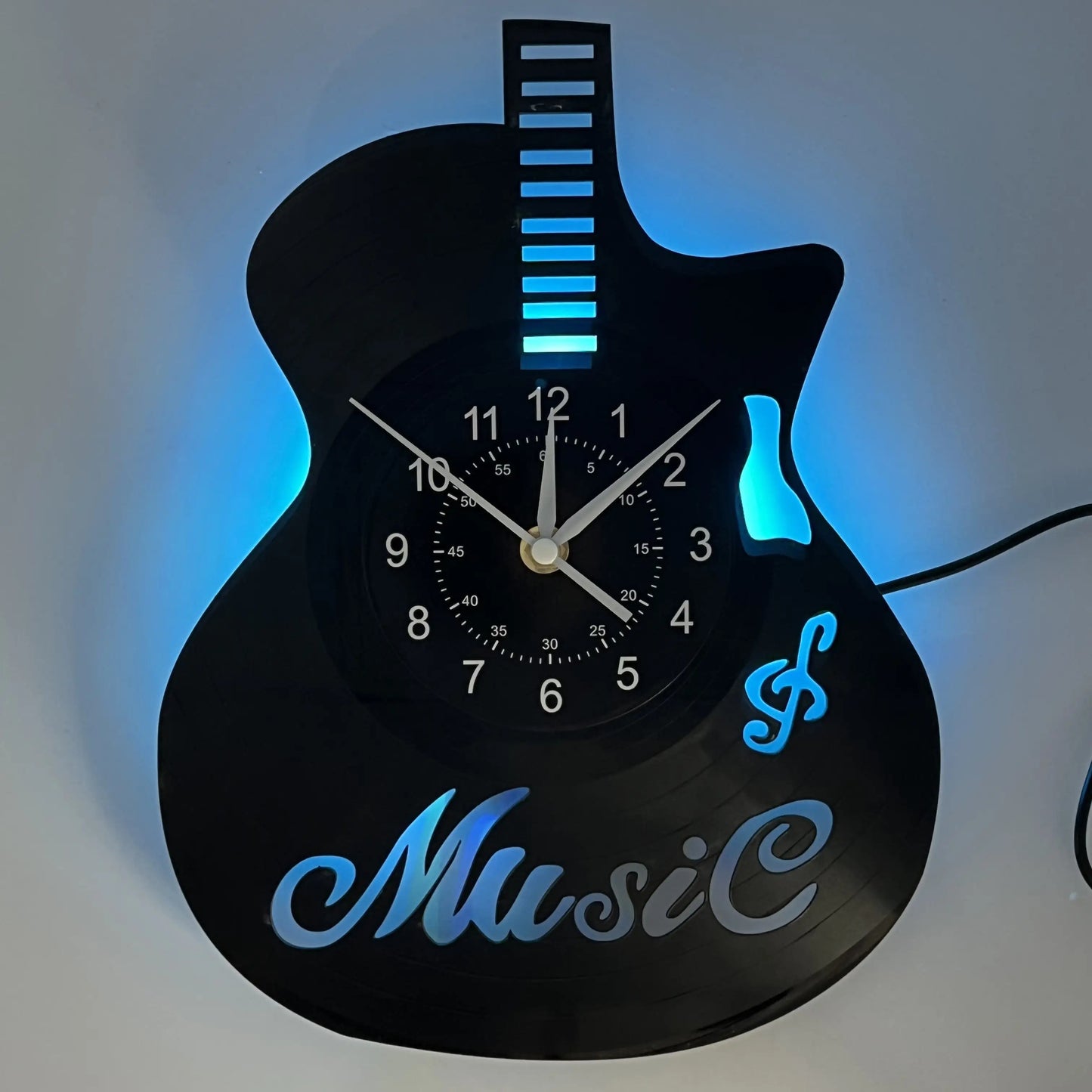 Unique Guitar Design Vinyl Record LED Wall Clock