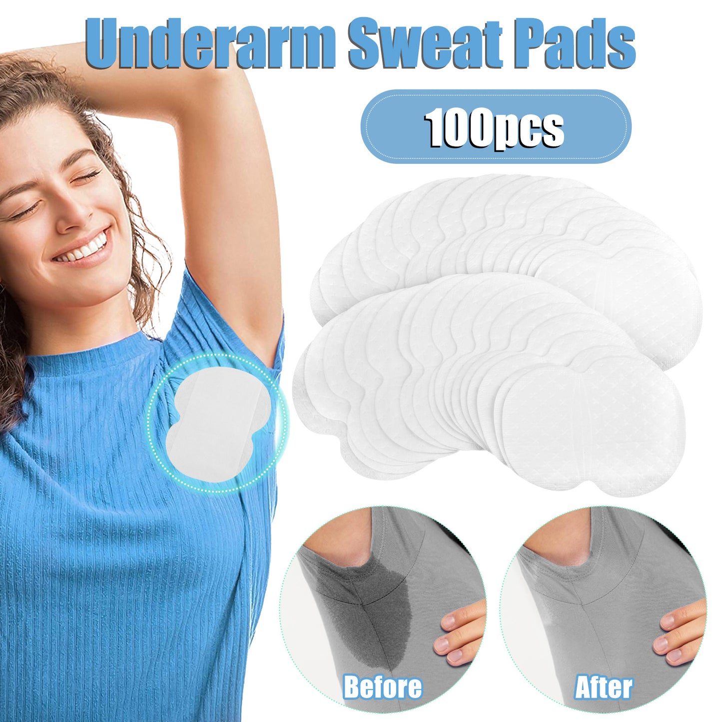 200pcs Disposable Unisex Underarm Sweat Pads